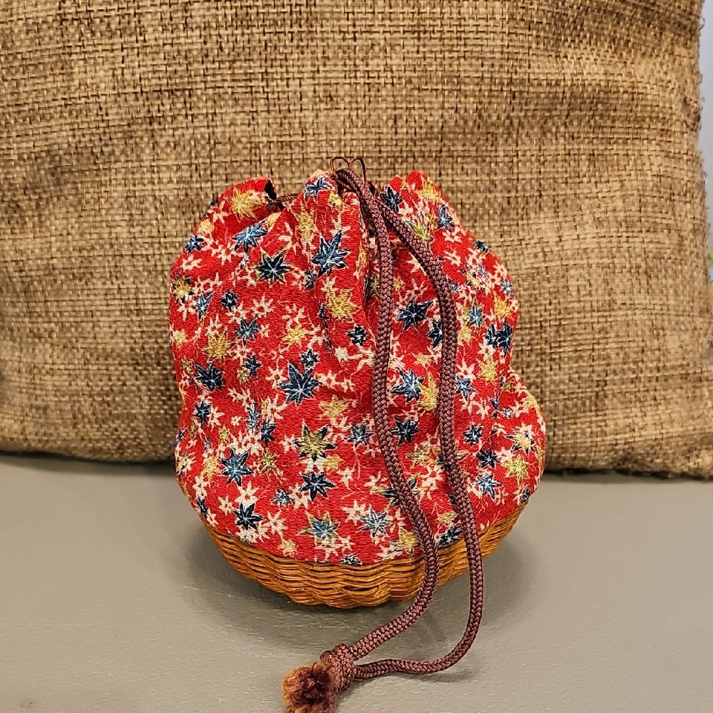 Floral Red Drawstring Women Bag